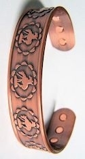 Embossed End of the Trail Magnetized Copper Bracelet