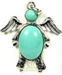 Turquoise and Silver Angel Pendant