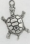 Turtle pewter pendant with black cord
