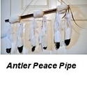 24" 2pt Deer Antler Peace Pipe (White)