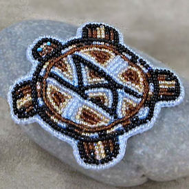 2.5 inch Brown Turtle Seed Bead Rosette