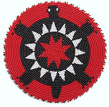 2.5" Black and Red Turtle Beaded patch