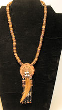 Buffalo Horn Prayer Medallion Necklace