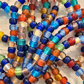 100 Bright Mixed Translucent Crow Beads